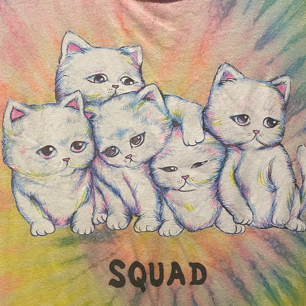 UNIF Multicolor Tie-Dye Cat Squad T-Shirt - Picture 3 of 4